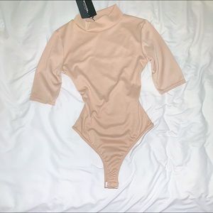 Beige Short Sleeve Bodysuit